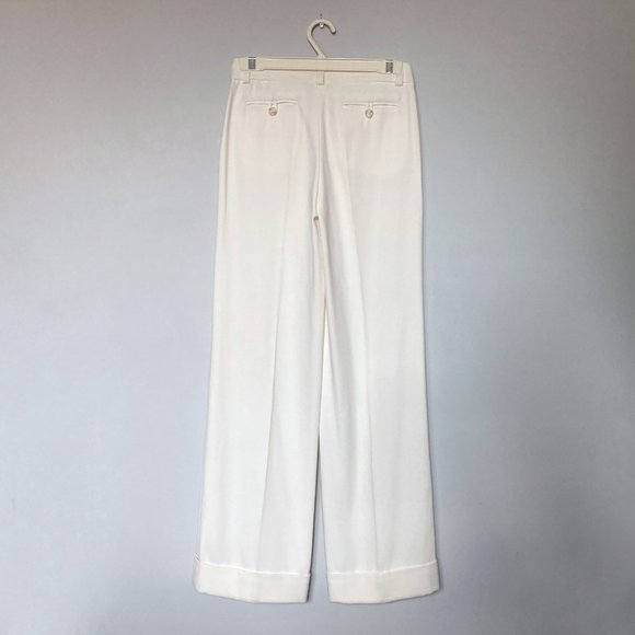More & More White Winter Wide Leg Trousers, Cuffed Pants sz EU 34, XS to S - Picture 4 of 12